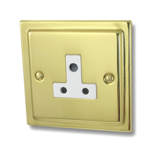 Victorian Unlacquered Brass 5 Amp Socket - Victorian Cast range electrical socket
