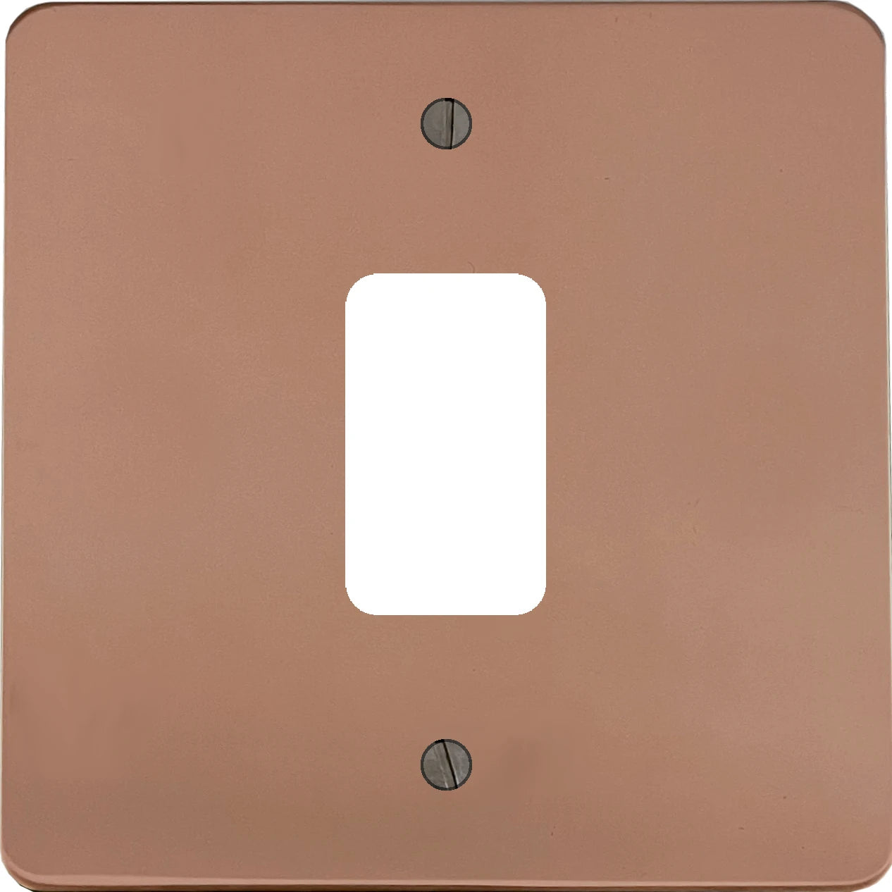 Flat Bright Copper 1 Gang Grid Plate