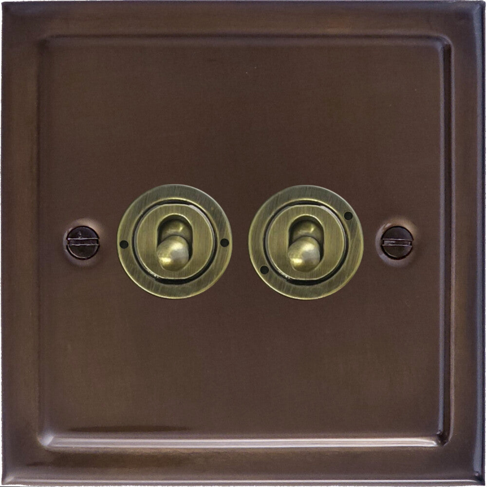 Victorian Medium Bronze 2 Gang 2 Way Toggle