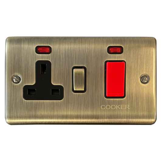 Basics Antique Brass 45 Amp Cooker Switch - Basics range electrical cooker switch