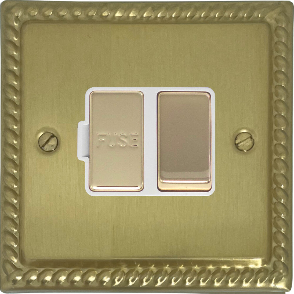 Georgian Satin Brass Switch Fused Spur