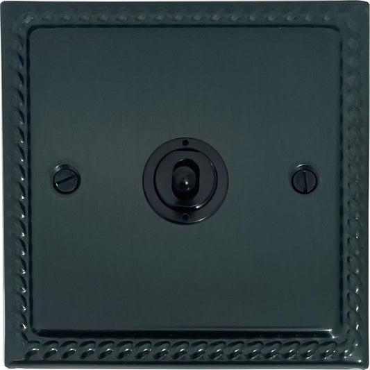 Georgian Black Bronze 1 Gang Toggle Switch ( Flat Black Toggle)