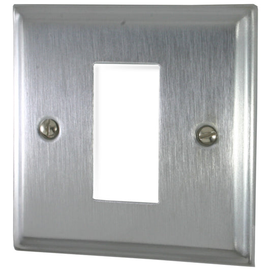 Deco Satin Chrome 1 Gang 1 Mod Euro