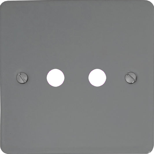 Flat Light Grey 2 Gang Grid Toggle Plate (Plate Only)