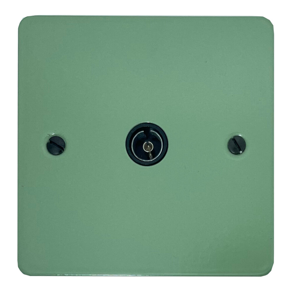 Flat Sage Green 1 Gang Coax Point (Black Insert)