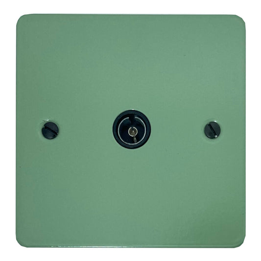 Flat Sage Green 1 Gang Coax Point (Black Insert)
