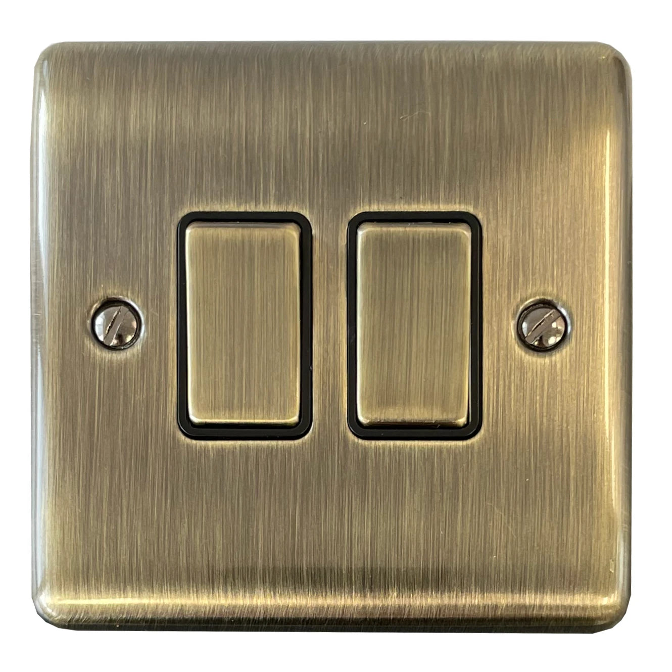 Basics Antique Brass 2 Gang Light Switch