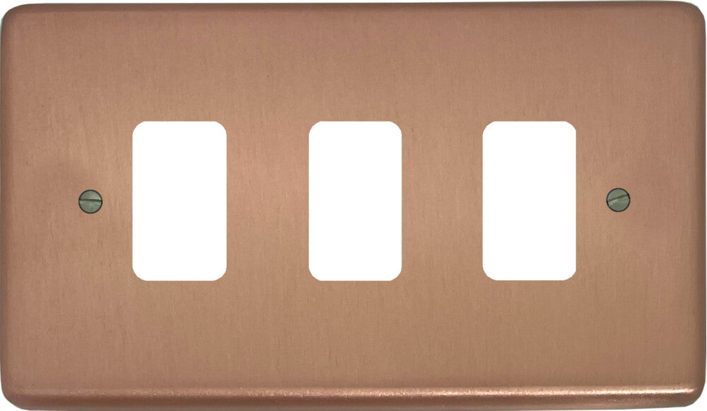 Contour Rose Gold 3 Gang Grid Grid Plate