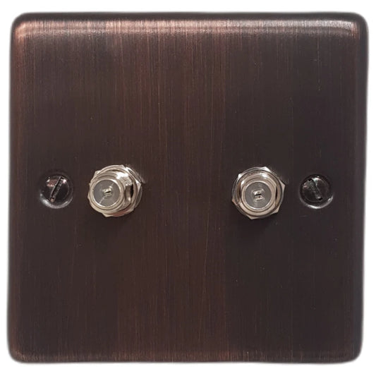 Contour Antique Copper 2 Gang Satellite Point