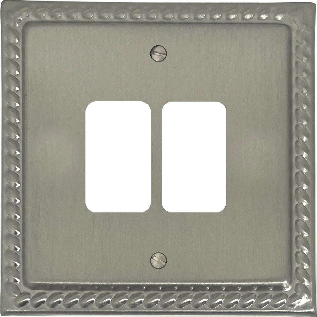 Georgian Satin Nickel 2 Gang Grid Plate