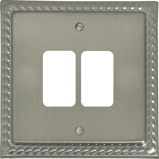 Georgian Satin Nickel 2 Gang Grid Plate
