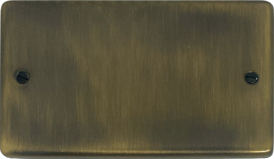 Contour Antique Brass 2 Gang Blank