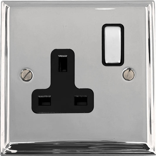 Deco Polished Chrome 1 Gang Socket