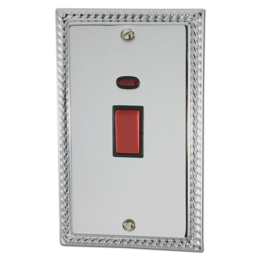 Georgian Polished Chrome 45A Dp Switch + Neon Large