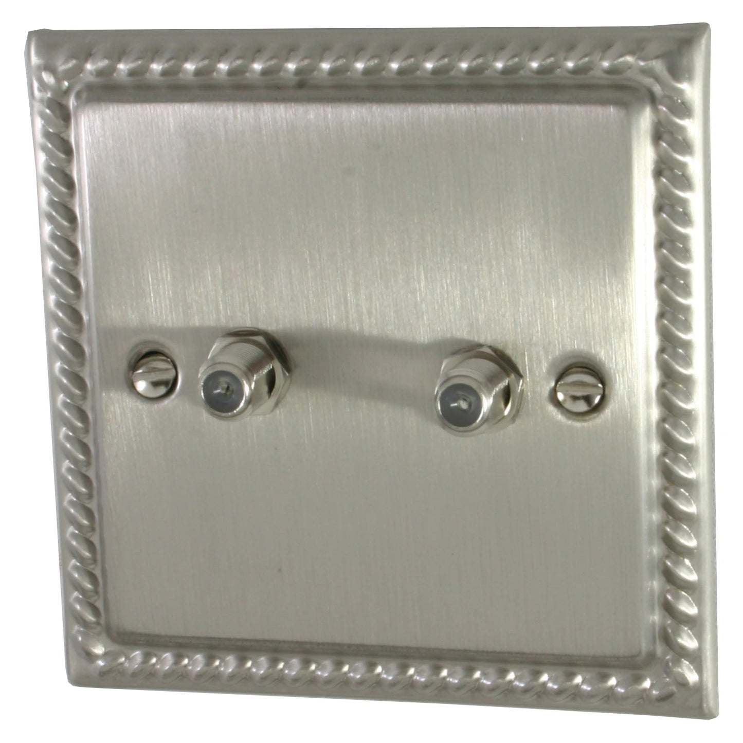 Georgian Satin Nickel 2 Gang Satellite Point