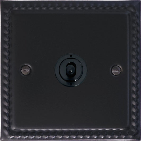 Georgian Flat Black 1 Gang Intermediate Toggle (Flat Black Toggle)