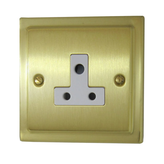 Trimline Satin Brass 5 Amp Socket