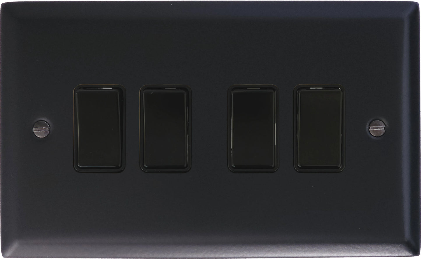 Spectrum Flat Black  4 Gang Switch