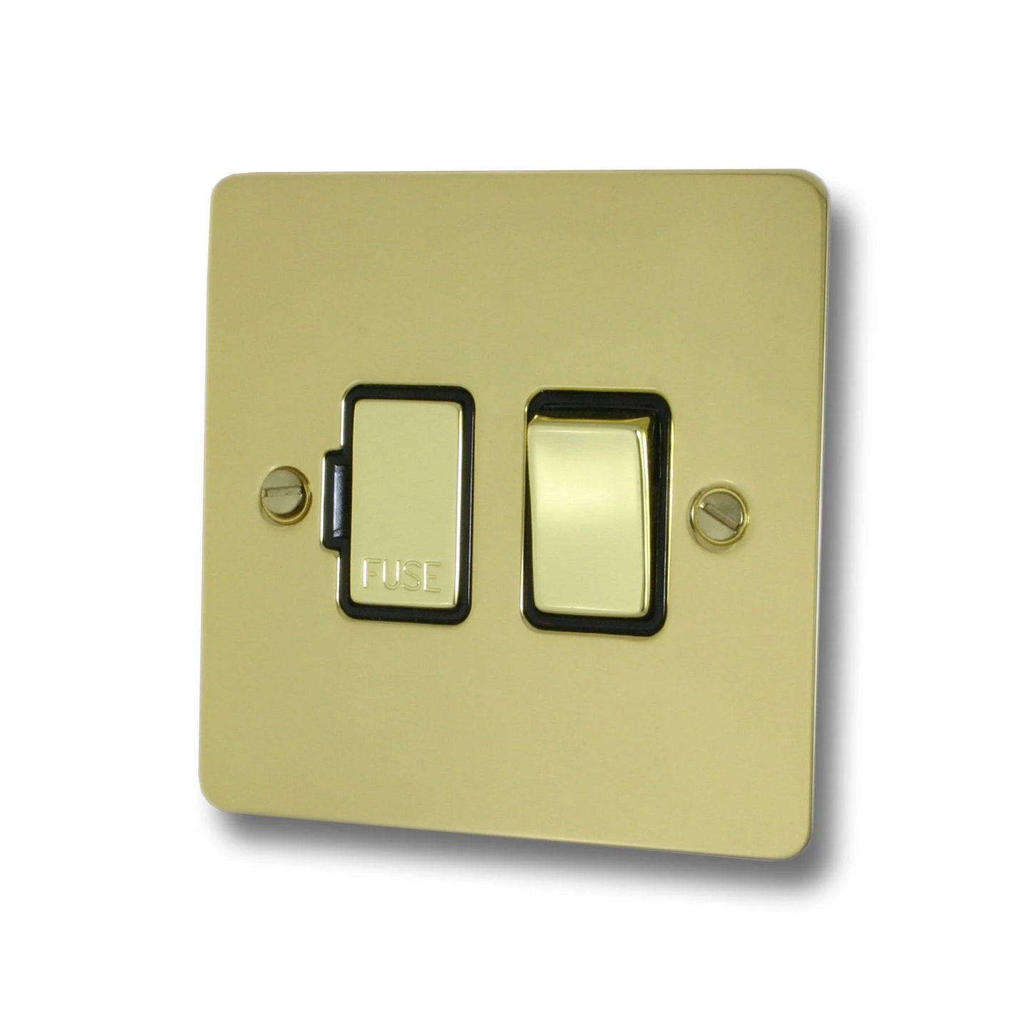 Flat Polished Brass Switch Fused Spur