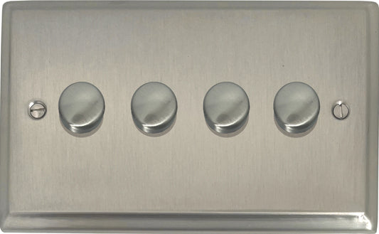 Deco Satin Nickel 4 Gang 250W Dimmer