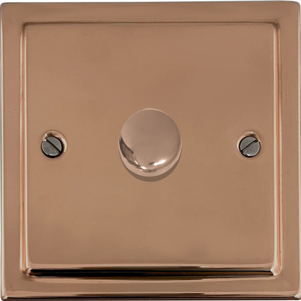Victorian Polished Copper 1  Gang 120W LED Dimmer
