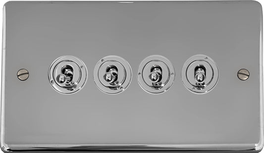 Contour Polished Chrome 4 Gang Toggle Switch