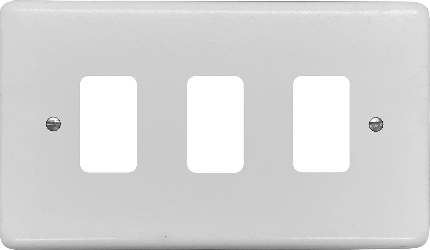 Contour Flat White 3 Gang Grid Plate