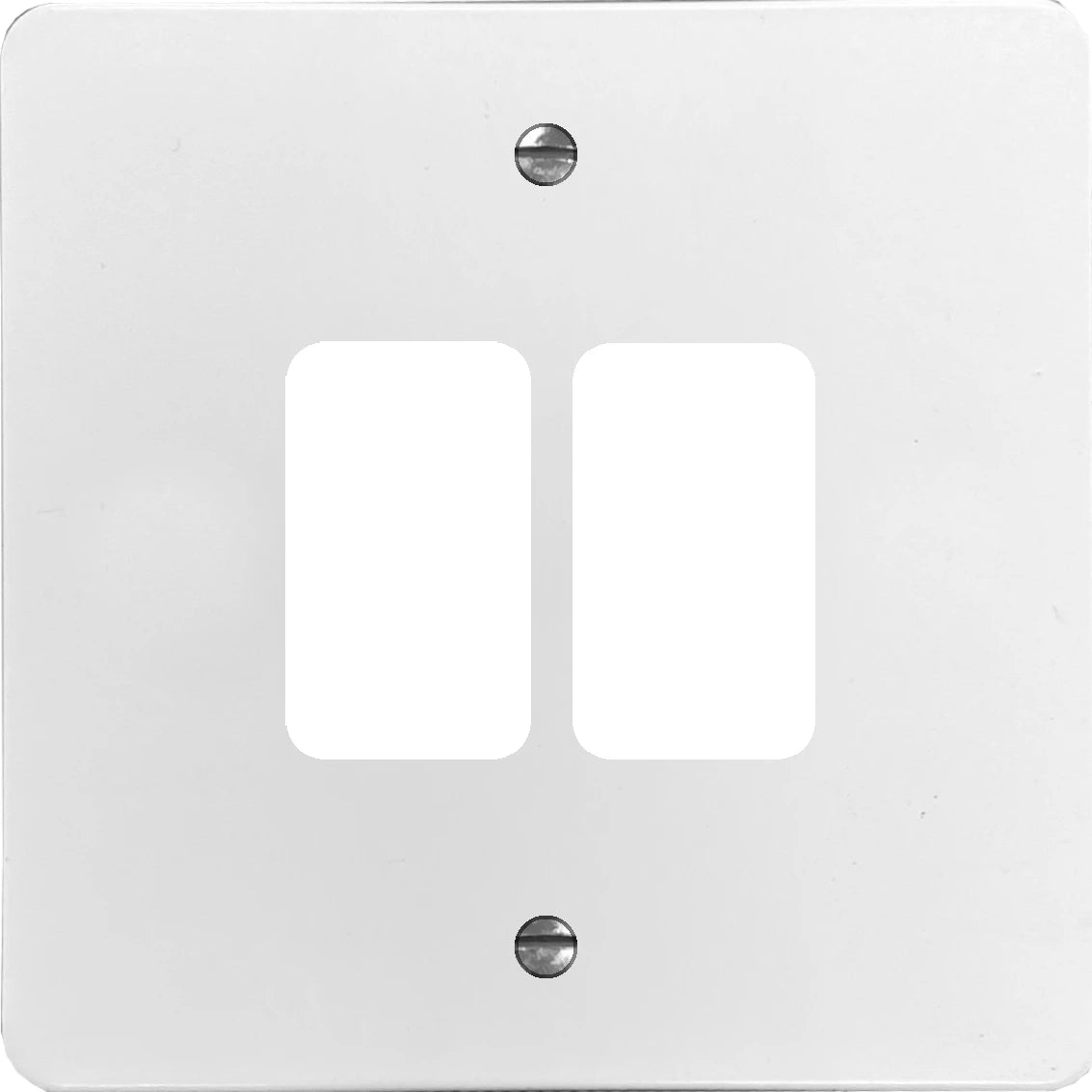 Flat White 2 Gang Grid Plate