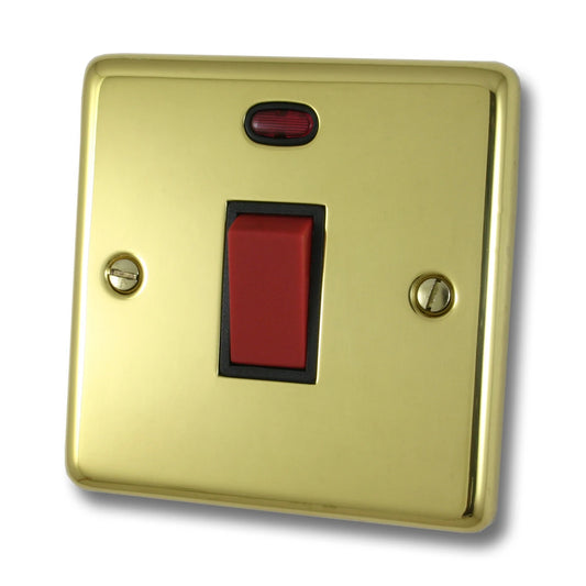 Contour Polished Brass 45 Amp Dp Switch & Neon