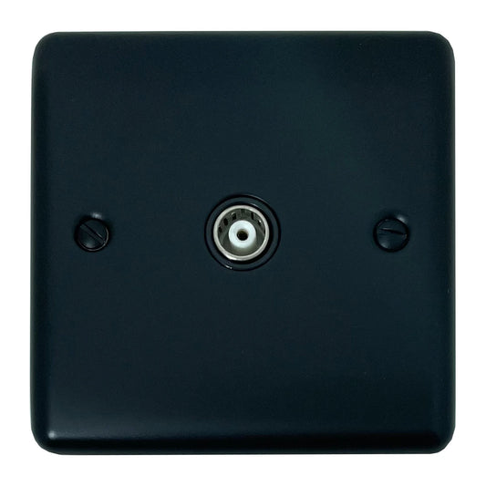 Basics Matt Black 1 Gang TV Point