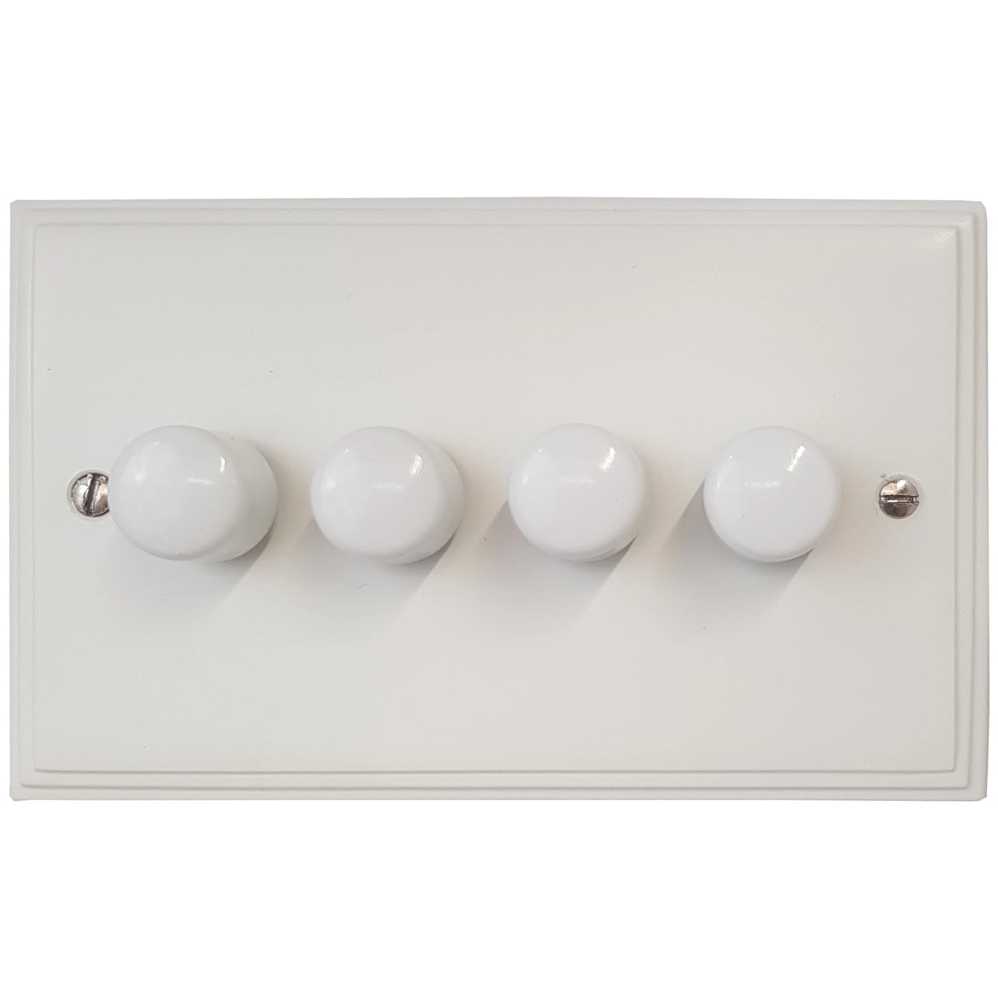 Victorian Flat White 4 Gang LED Dimmer