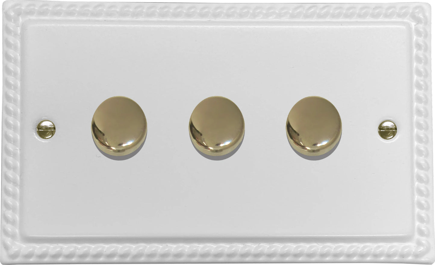 Georgian Flat White 3 Gang Dimmer LED