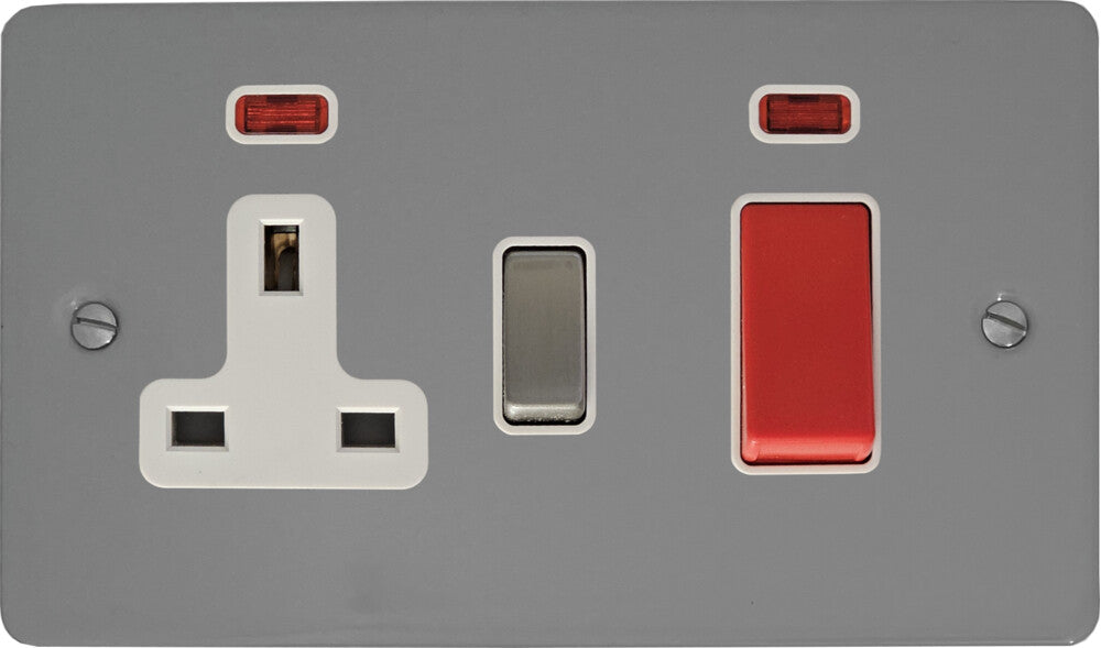 Flat Light Grey Cooker Socket