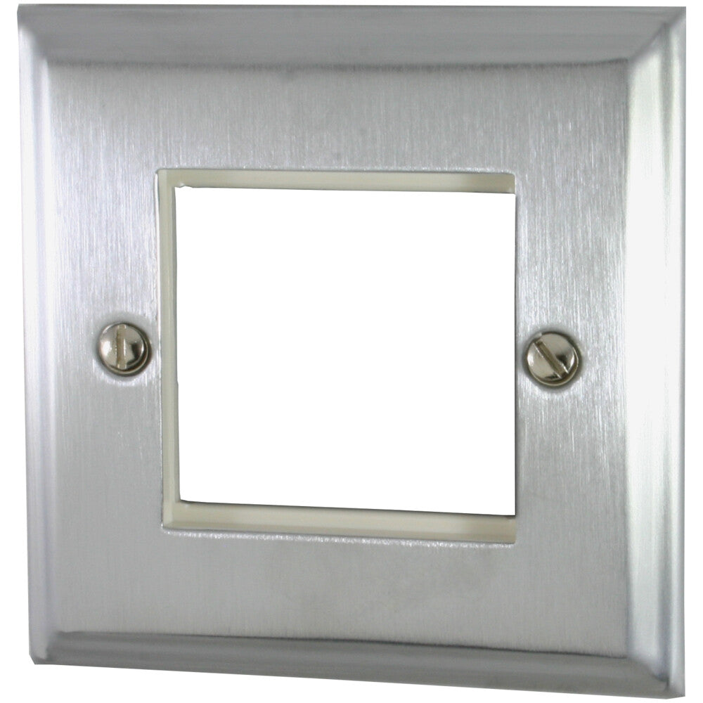 Deco Satin Chrome 1 Gang 2 Mod Euro