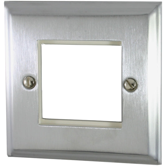 Deco Satin Chrome 1 Gang 2 Mod Euro