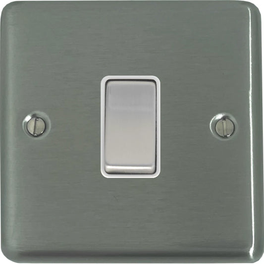 Contour Brushed Steel 1 Gang 2 Way Switch