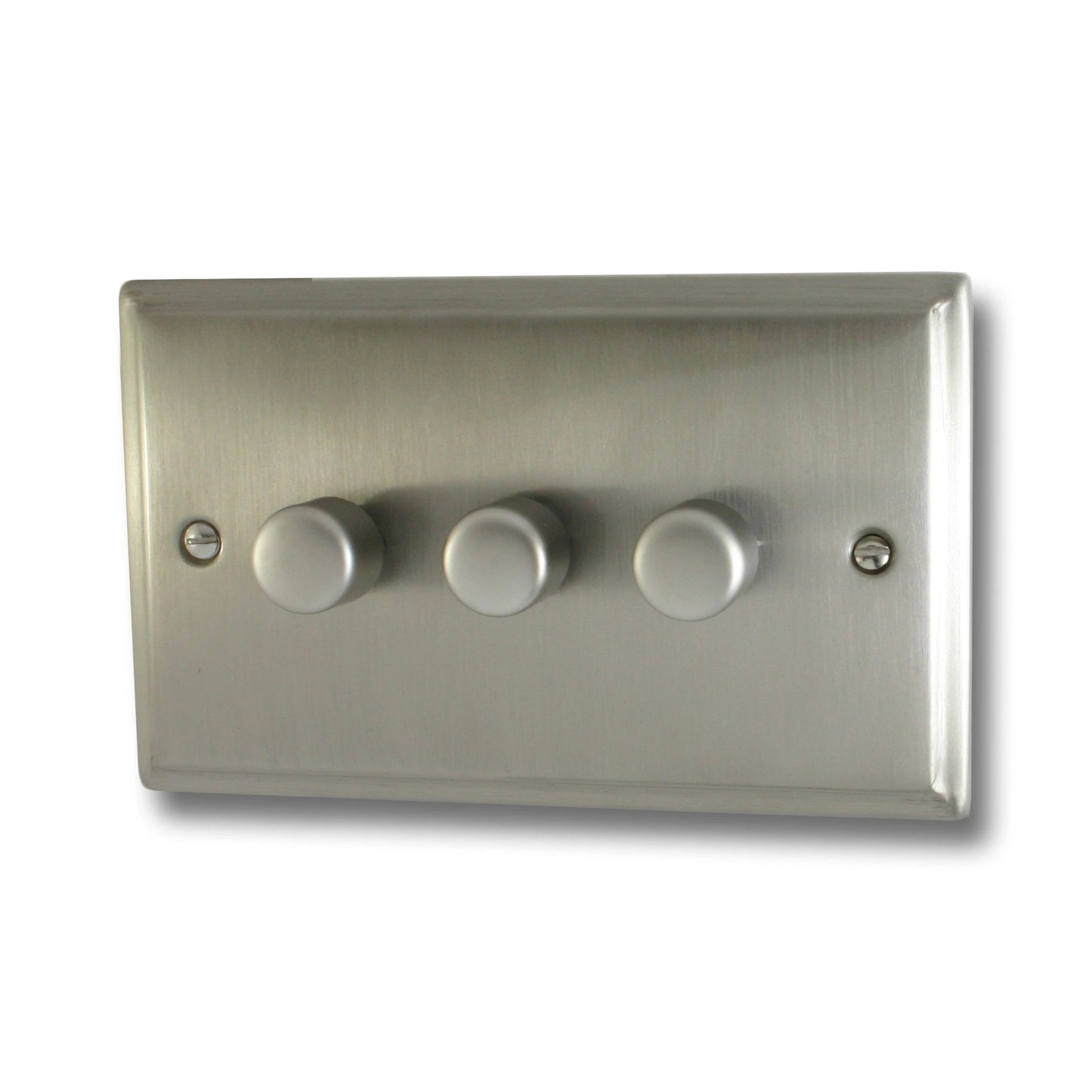 Deco Satin Nickel 3 Gang 120W LED Dimmer
