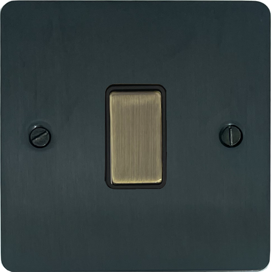 Flat Black Bronze 1 Gang 2 Way Switch