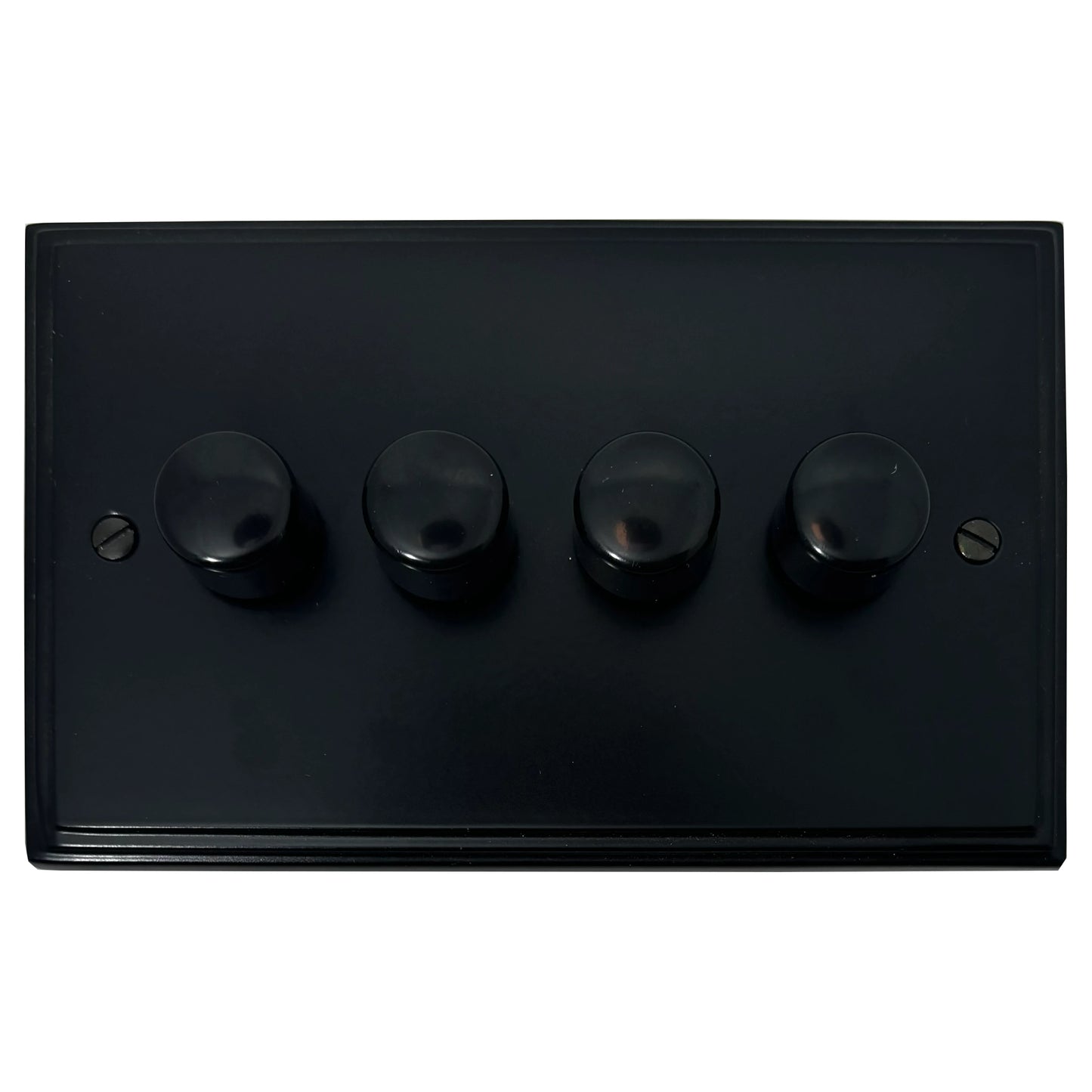 Victorian Flat Black 4 Gang LED Dimmer