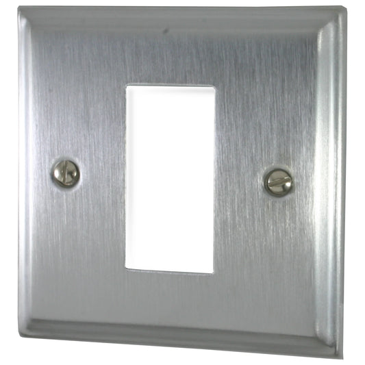 Deco Satin Chrome 1 Gang 1 Mod Euro