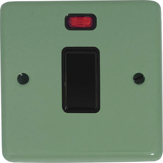 Classic Sage Green 20 Amp DP Switch with Neon (Black Switch)