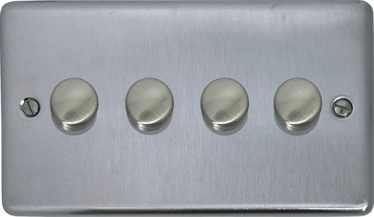 Contour Satin Chrome 4 Gang LED Dimmer