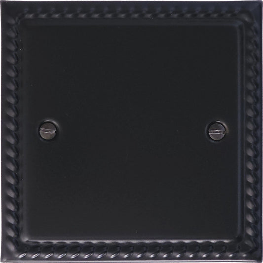 Georgian Flat Black 1 Gang Blank Plate