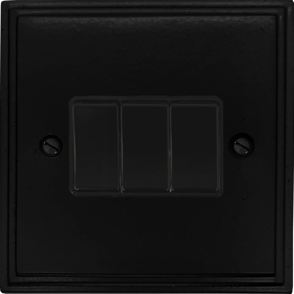 Victorian Flat Black 3 Gang Switch