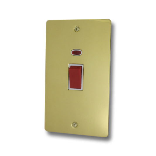 Flat Polished Brass 45 Amp Dp Switch L/Plate