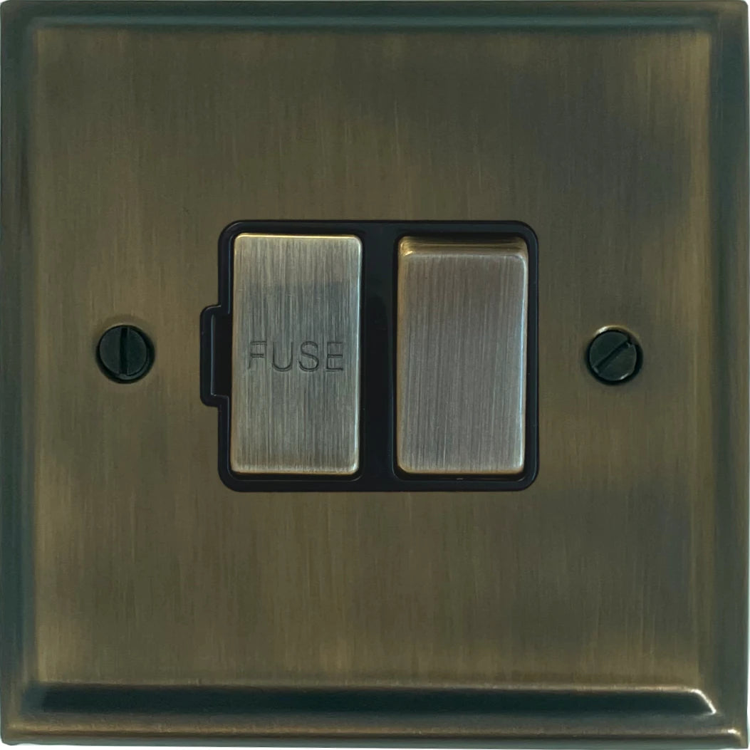 Deco Antique Brass Switch Fused Spur (Brass Switch)