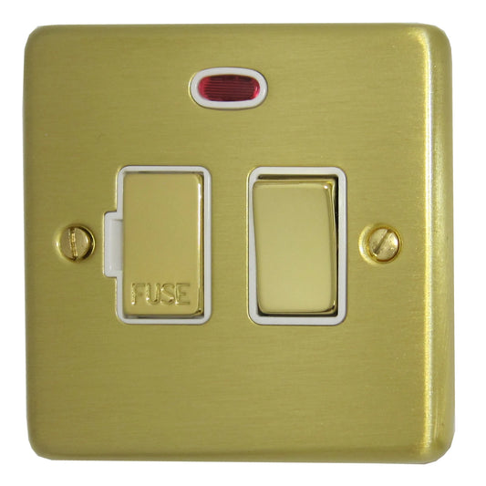 Contour Satin Brass Switch Fused Spur & Neon