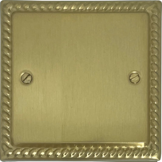 Georgian Satin Brass 1 Gang Blank