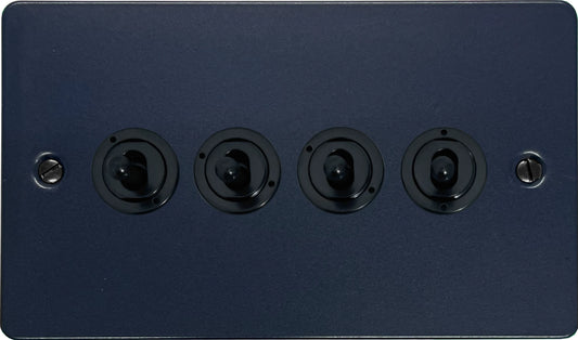 Flat Blue 4 Gang Toggle (Flat Black Toggle)