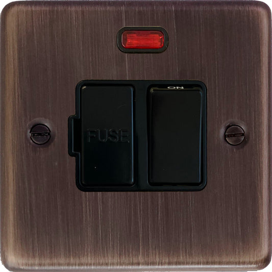 Contour Antique Copper Switched Fuse Spur with Neon (Black Switch)
